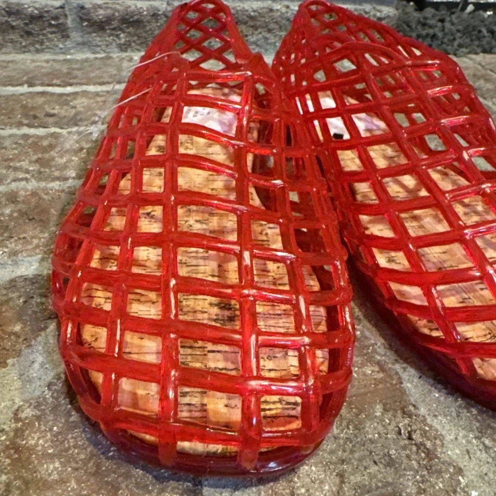 MIA Womens Darleene Jelly Mesh Slip On Flat Open Grid Rubber Shoes Red Sz 8 #563 - Picture 7 of 16